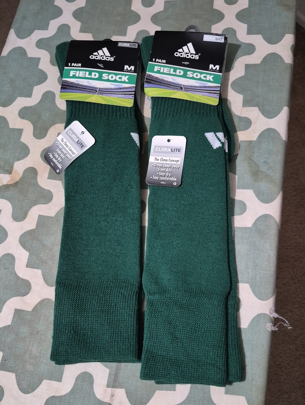 adidas Green Field Socks - Climalite Athletic Crew Pair